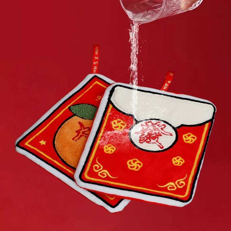 Chinese New Year 2026 Hand Towel Cartoon Absorbent Towels Chinese Spring Festival Quick Drying Towels Cute Lucky Hanging Cloth C251210