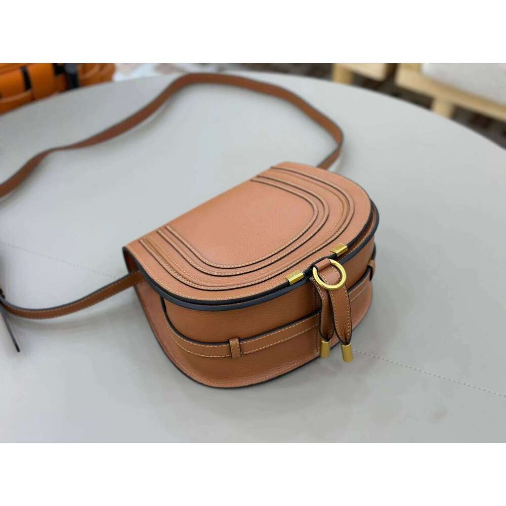 Trendy Saddle Crossbody Bag - Genuine Pebbled Leather, Fringe & U-Shaped Stitch, Bohemian Horsehoof Shoulder Purse For Women St251210