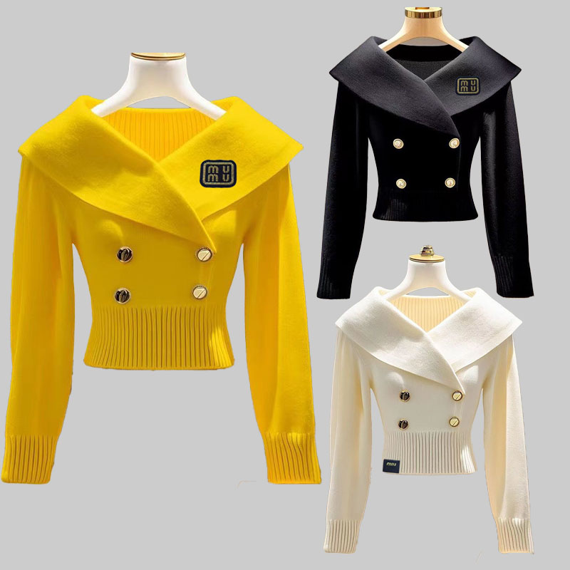 sweater sweater quarter designer sweater Womens Sweaters Wool Casual High Quality Pull up Half mimi