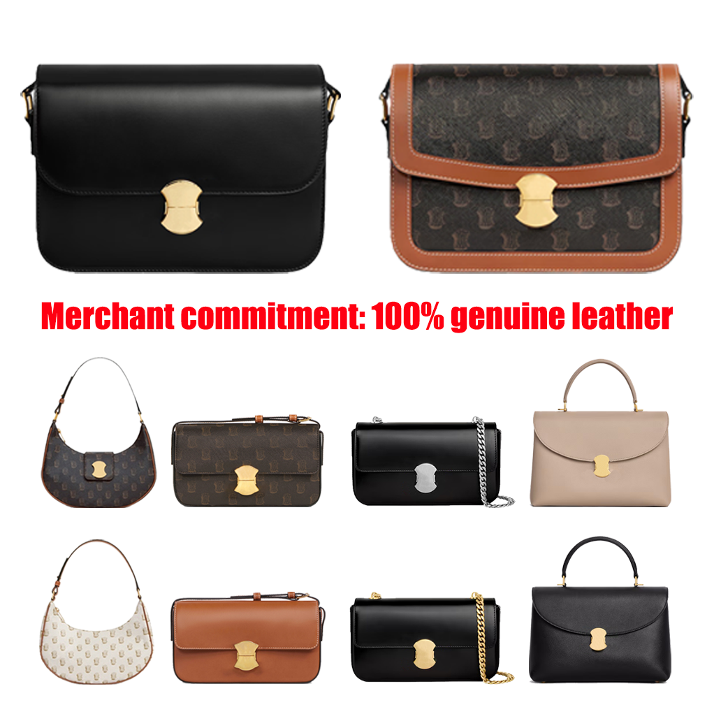 Genuine leather Designer bags tote Luxury handbags teen triomphees Shoulder Bag Womens mens Clutch crossbody Messenger bag fashion metal lock buckle Evening Bags
