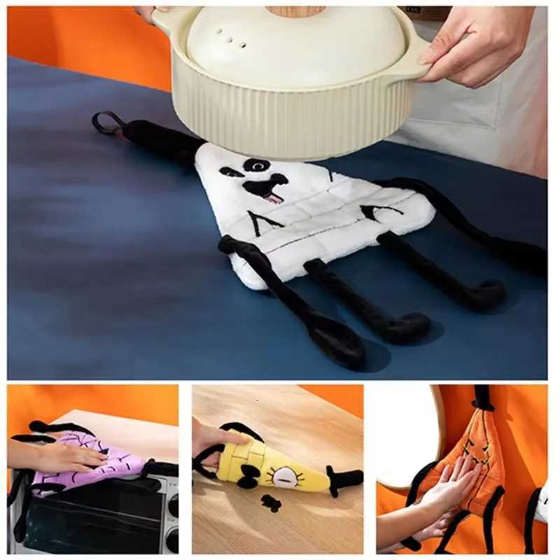 Halloween Theme Hand Towel Super Absorbent Kitchen Towel Cartoon Pumpkin Vampire Hand Towels Kitchen Bathroom Rag Dishcloth C251210