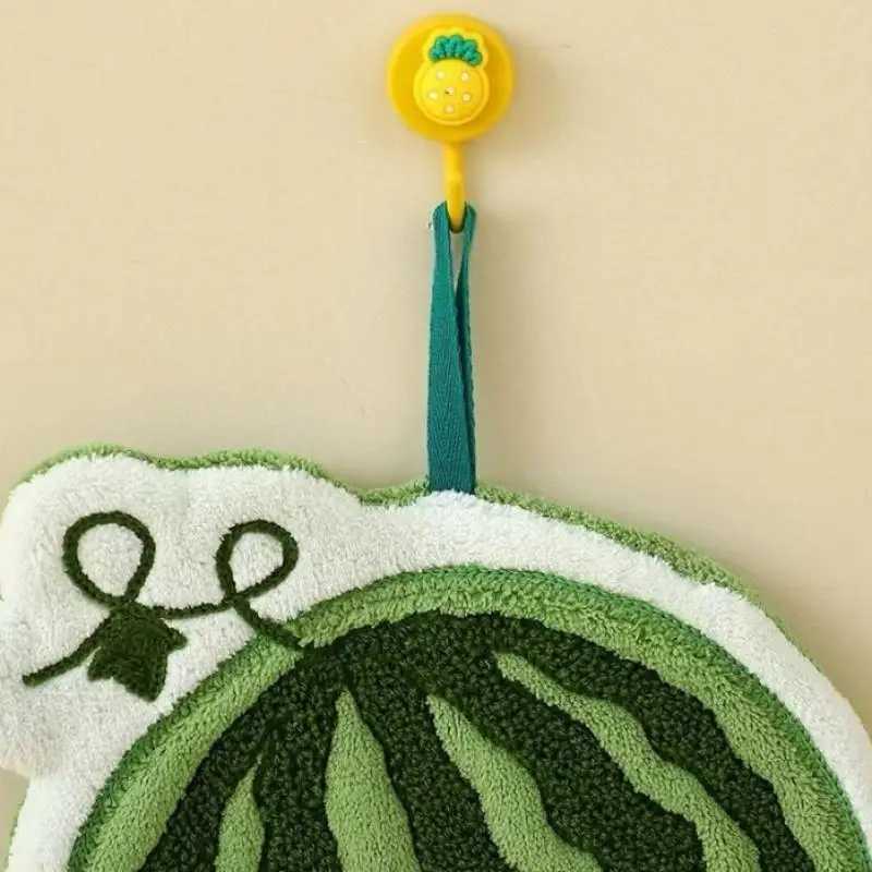 Fruit Hand Towel Kitchen Absorbent Cleaning Cloth Hanging Quick Drying Coral Fleece Rag Bathroom Flower Hand Cloth Home Supplies C251210