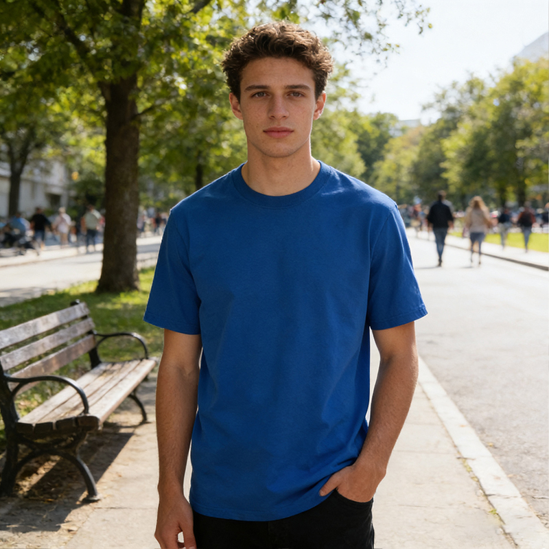 Unisex Oversized Crew Neck T-Shirt Short Sleeve Loose Fit Casual Basic Tee for Daily & Street Style -CF00186