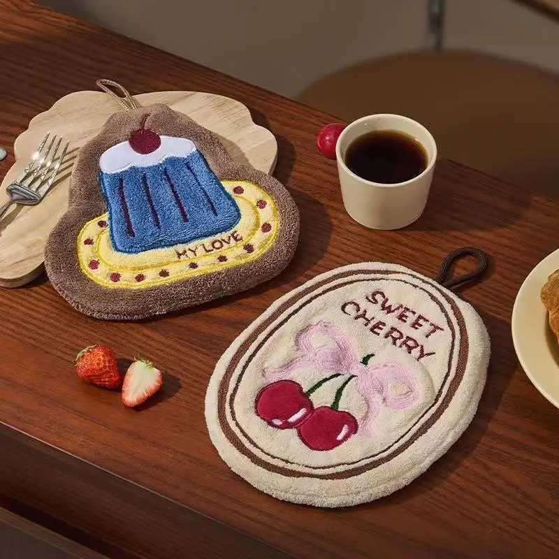 Absorbent Thickened Hand Towel - Kitchen Bathroom Wall Hanging Cleaning Cloth Soft Quick-Dry Handkerchief Home Towel Accessories C251210