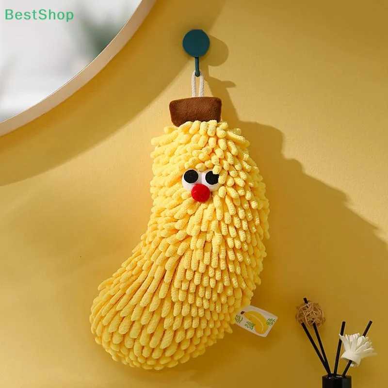 Chenille Hand Towel With Creative Banana And Strawberry Design Cute Hanging Hand Towel C251210