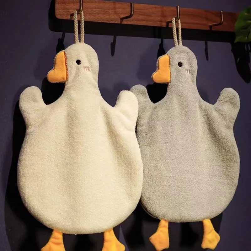 1/2pcs Cartoon Goose Hanging Hand Towel - Super Absorbent Quick-Dry Family Kitchen/Bathroom Towel Sturdy for Daily Use C251210