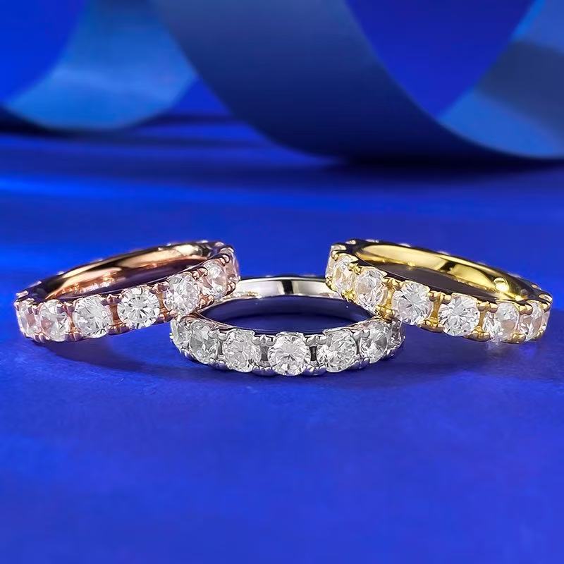 Luxury 925 Sterling Silver Full Oval 4MM Moissanite Finger Ring Classic Wedding Engagement Fine Jewelry Gift for Women