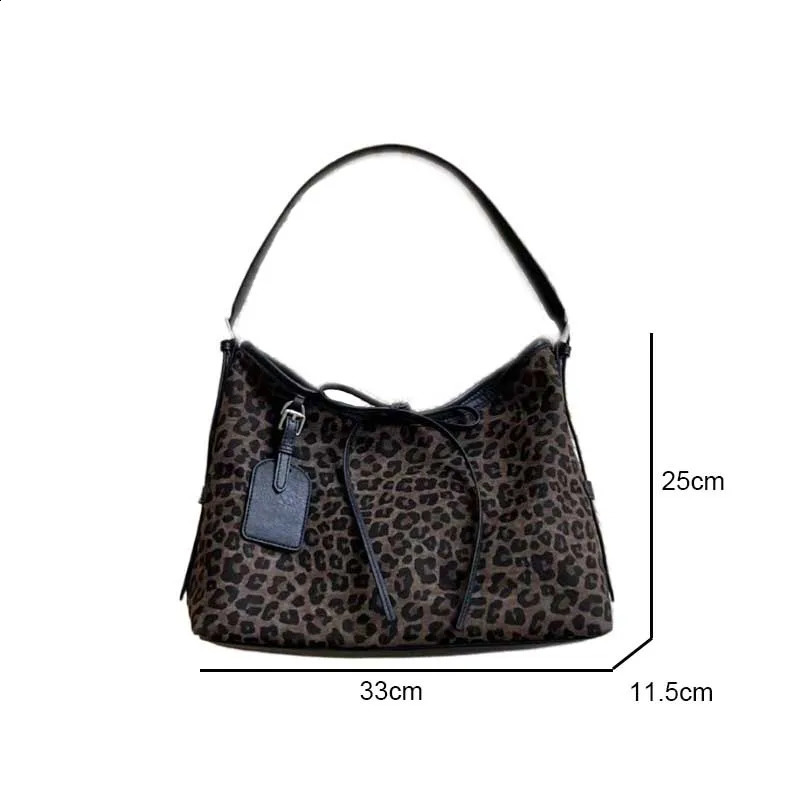 Korean Fashion Leopard Pattern Single Shoulder Bag American Sweet Cool Y2K Style Handbag Versatile Casual Underarm Bag 251209