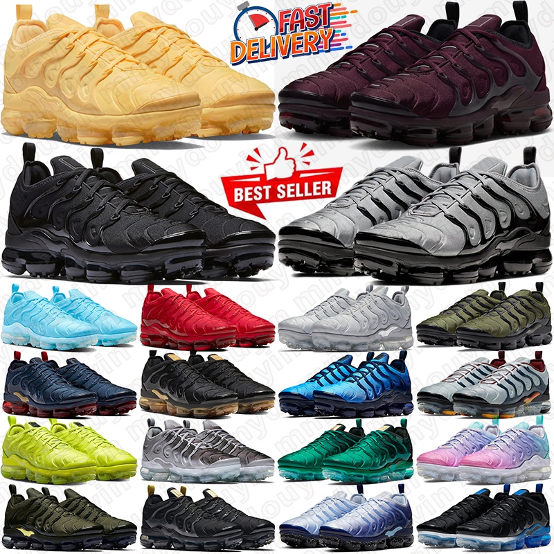 Free Shipping tn plus running shoes Women Mens Trainers Triple Black White Red Wolf Cool Grey Coquettish Purple Olive Obsidian Neon Men Womnes Sneakers vapormmax