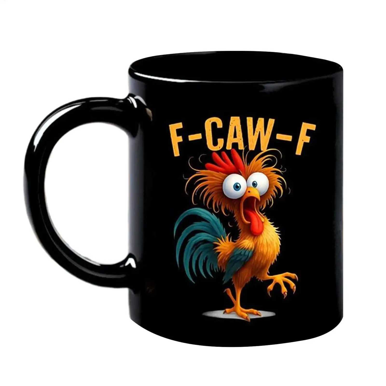 Coffee Mug Ceramic Funny F-Caw-F Chicken FCAWF Coffee Cup Mugs Farmhouse Themed Mug Animal Tea Cup Christmas Gift For Friends C251210