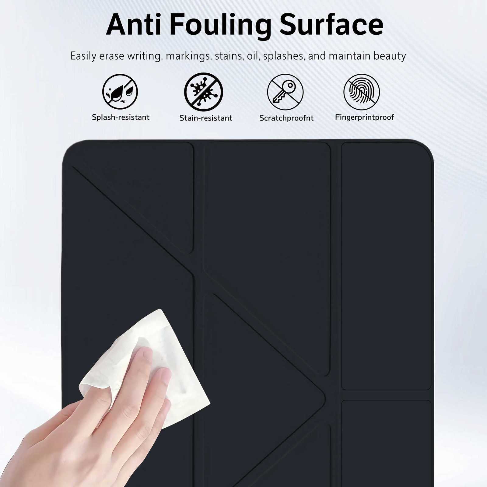 for iPad Air 4/5/6/7 M2 M3 Y-Shaped Stand CaseSlim Stylish Clear for ipad Case with Pencil Holder Mutil Angles Folding Cover H251210