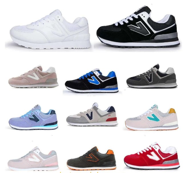 the king of slow running shoes designers new 574 leather lace up shoes travel white grey fashion lady flat trainers letters man woman platform men gym sneakers