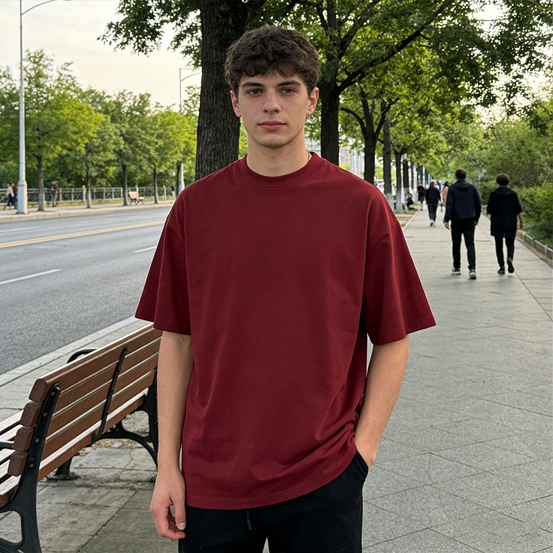 Men's Oversized White Crew Neck T-Shirt Short Sleeve Loose Fit Casual Basic Tee for Daily & Streetwear CF00148-HVT