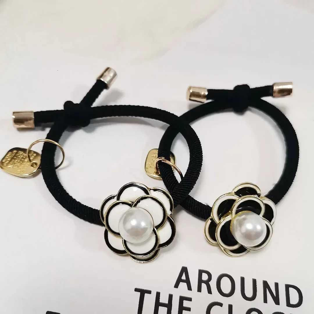 luxury brand Black lia pearl hair rope fem Korean band hair ties accories for girls fashion accory Y251210