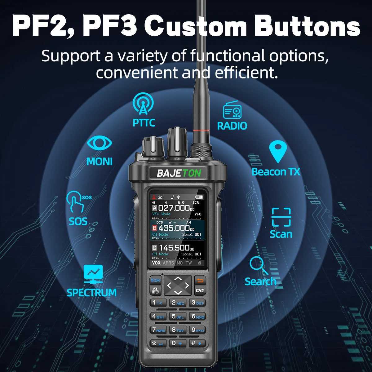 BAJETON BJ-9000 APRS GPS Walkie Talkies Programming 10W CB 27Mhz Transceiver Receive ShortWave For RT-950 Ham Radio M251210