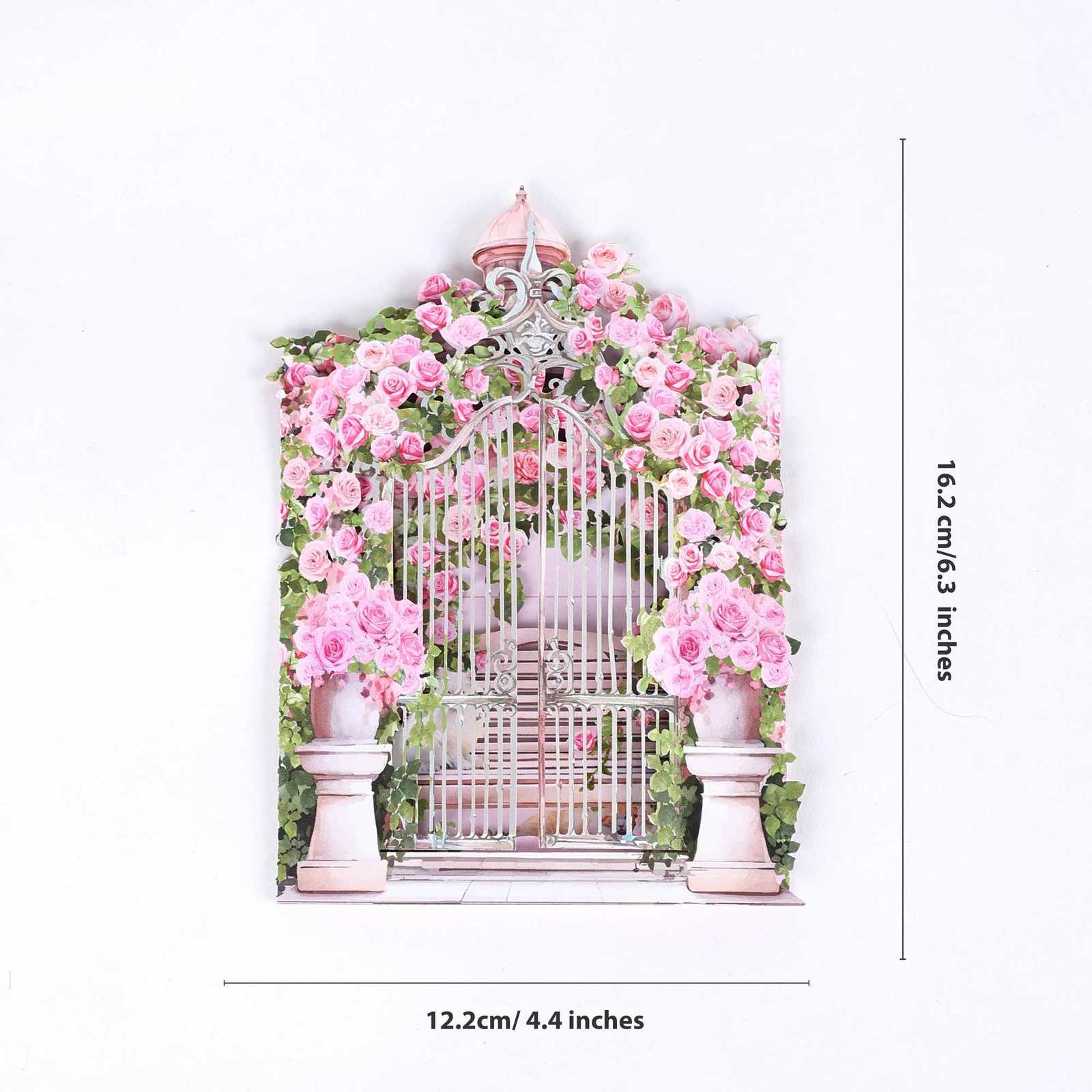 Rose Garden -up greeting card birthday anniversary gift for your lover mother tea Spring cfortable cozy kitten H251210