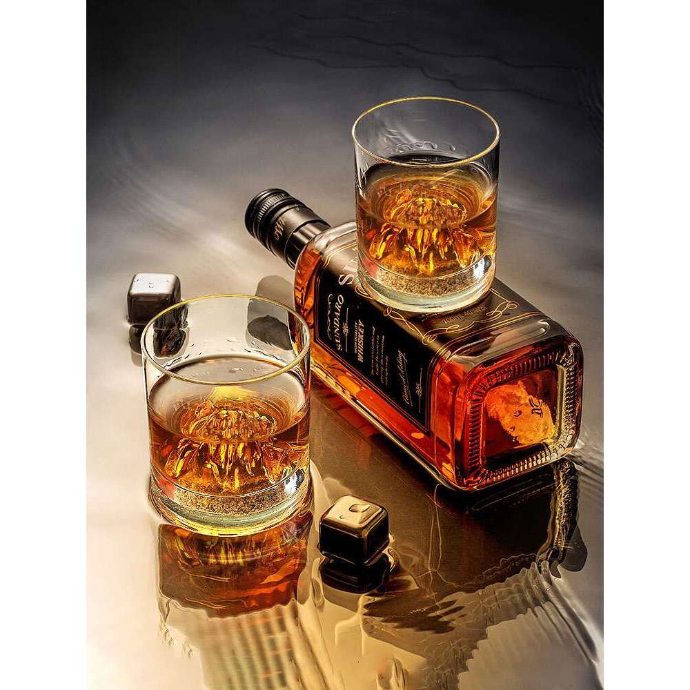 Dunhuang Cultural Creative Whiskey Glass with of Sand Spring Sound Museum Box for Home Use and Women's Birthday Men's Gift