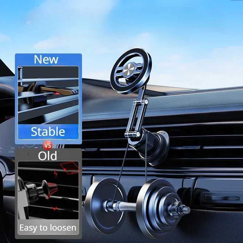 Oatsbasf Magnetic Car Phone Holder for Car Air Vent Phone Stand 360Rotation Foldable for iPhone 16 15 Universal Phone Mount C251210