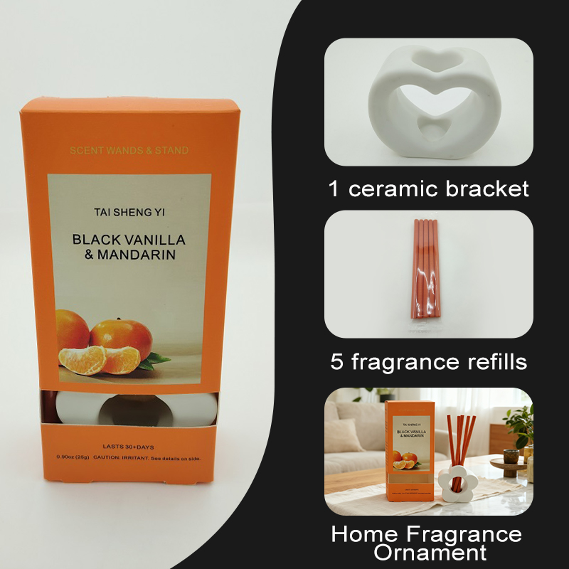 Incense 6-Inch Home Fragrance Diffuser Set: Eco-Friendly Non-Toxic Scent Sticks + Flower-Shaped Holder