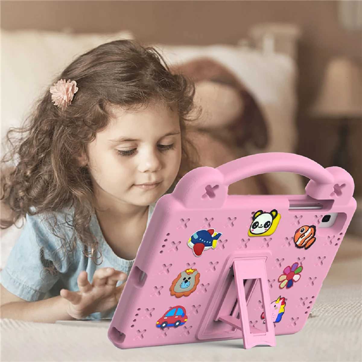 Kids EVA Bear Stand Case for Galaxy Tab A9 87 X110 Tab A9Plus X216 S7 S8 T870 S9FE X510 11 Tab A8 S6 Lite Cover Funda H251210