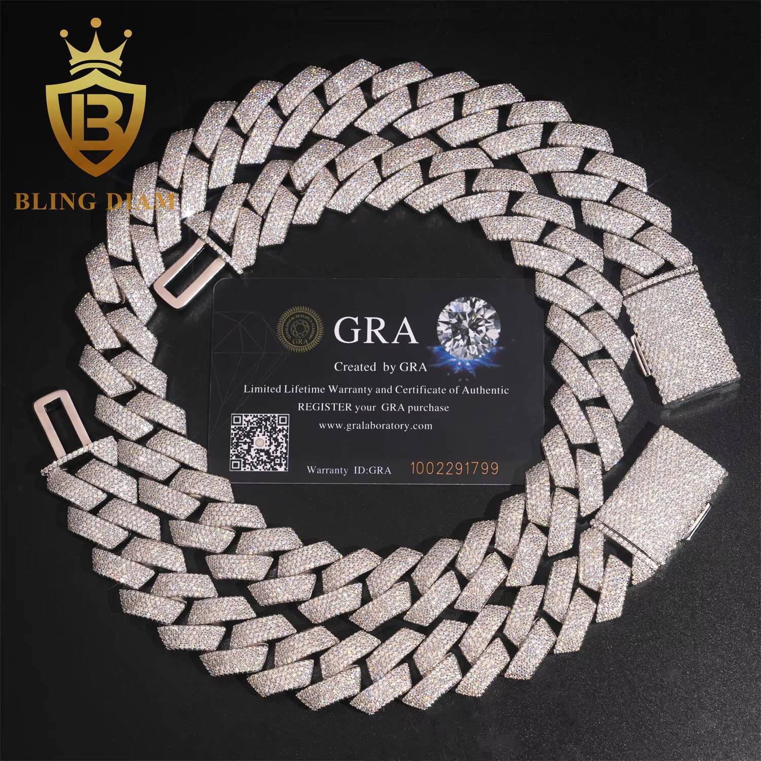 High Quality 20mm Hip Hop Jewelry Cuban Llink Chain 925 Silver Moissanite Diamond Cuban Link Bracelet Pass Diamond Tester