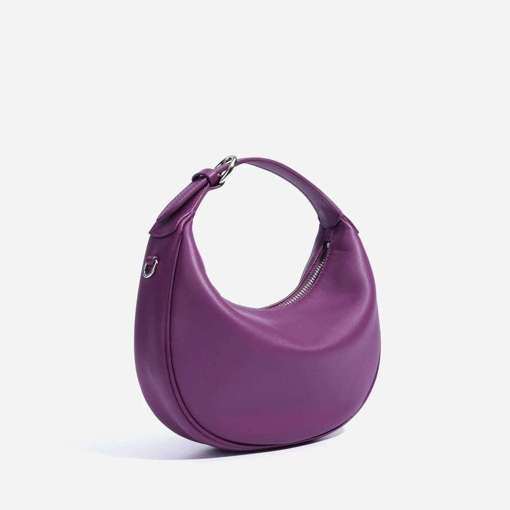 New Top Grain Leather Crescent Bag Korean Designer Style Tote Commuting Women's Crossbody Purse High Quality Handbags St251210