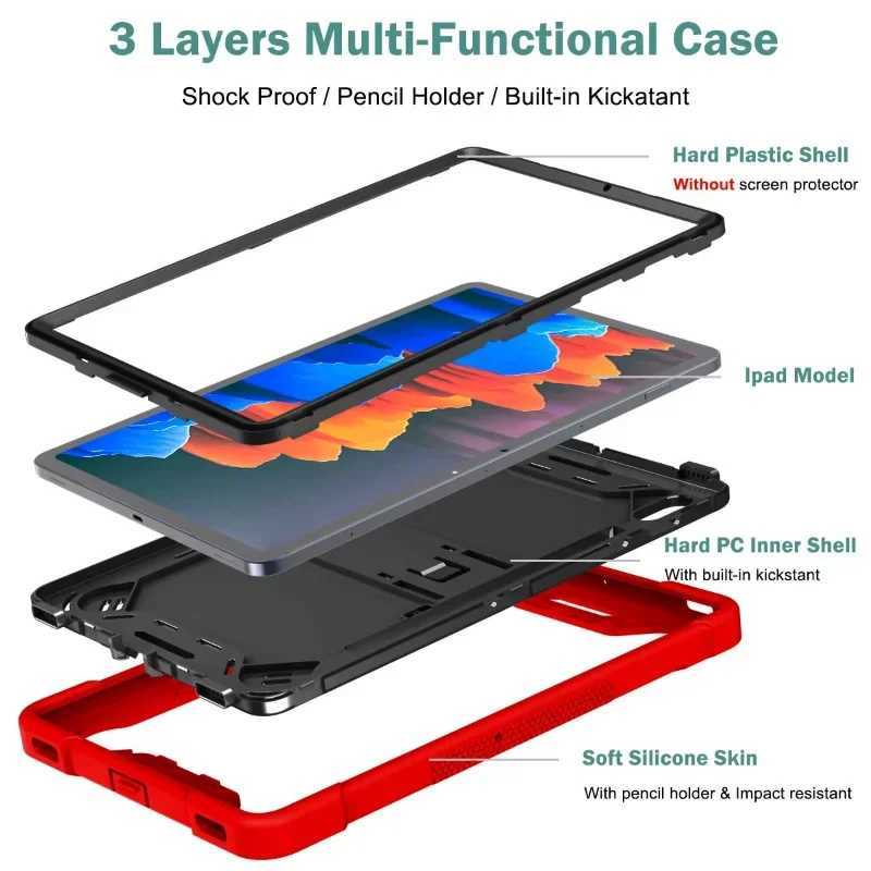 Hybrid Shockproof Case for Galaxy Tab S11 11 2025 S10 FE131 S9 tra 146 S8 Plus 124 S7 11 Tablet Cover Rugged Cases H251210