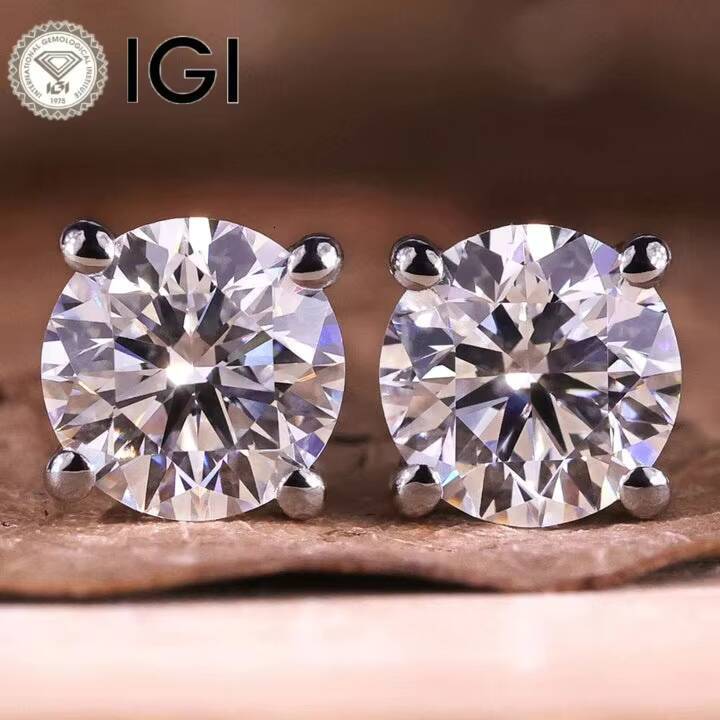Luxury 14K 18K Gold Studs Earrings GIA IGI Certified Round Princess Brilliant Cut Lab Grown Diamond Earring Fine Jewelry