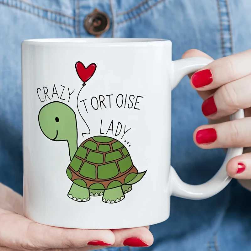 1 Crazy Turtle Lady Mug - Fun reusable coffee mug with a playful turtle design dishwasher safe and insulated for hot drinks C251210