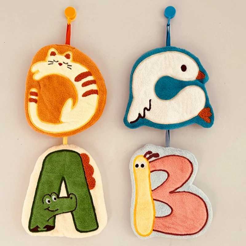 English Letters Hand Towels Bathroom Microfiber Towel Extra Thick Coral Velvet Handkerchief Childrens Cartoon Absorbent Towel C251210