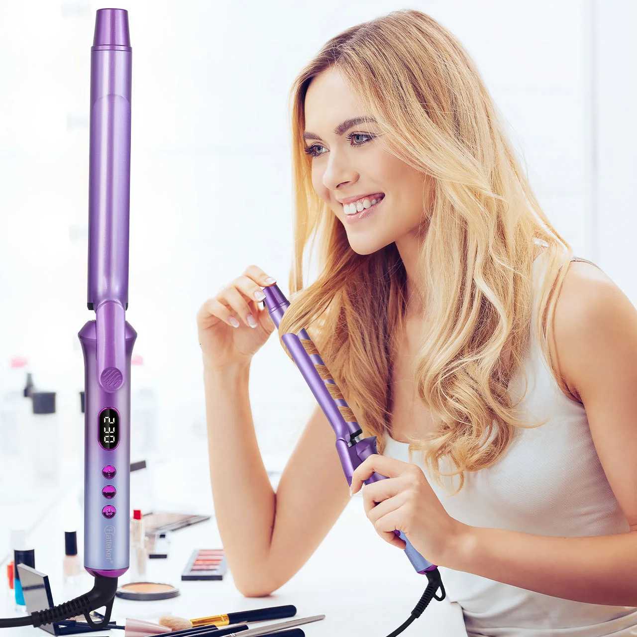 Hatteker Hair Curler Large Volume Does Not Hurt The Hair Perm Negative Ion 25mm Bangs Lasting Syling Electric Curling IronT251210