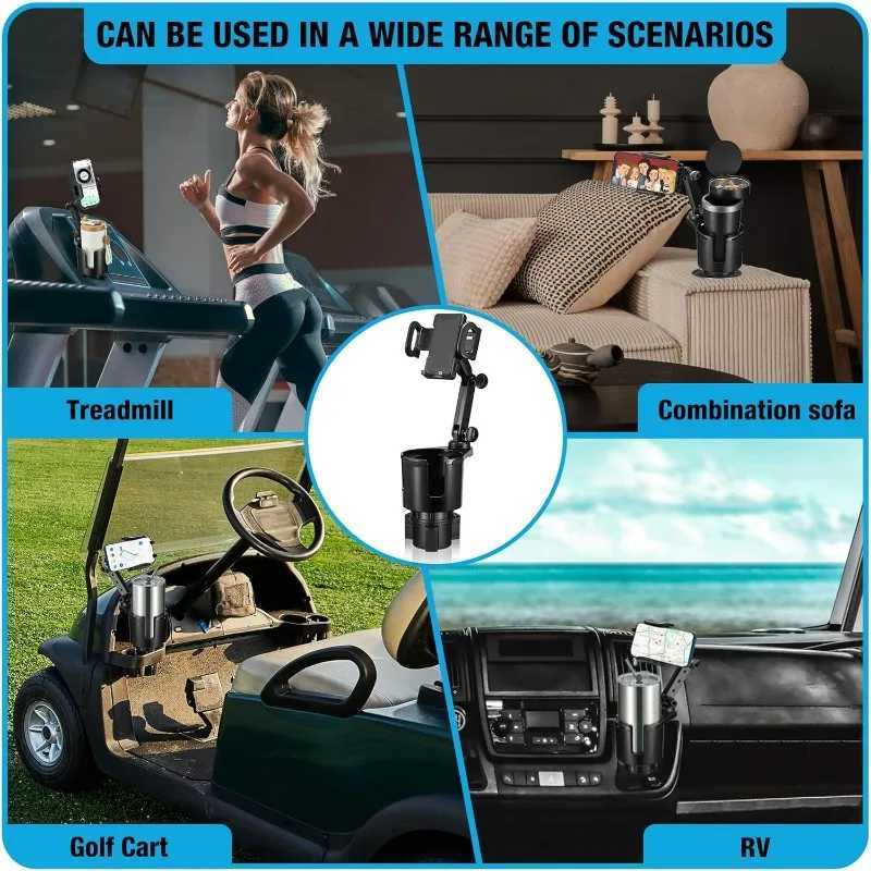 2-in-1 Cup Holder Phone Mount 360 Rotatable Long Eer for Car Universal Smartphone Holder Car Holder C251210