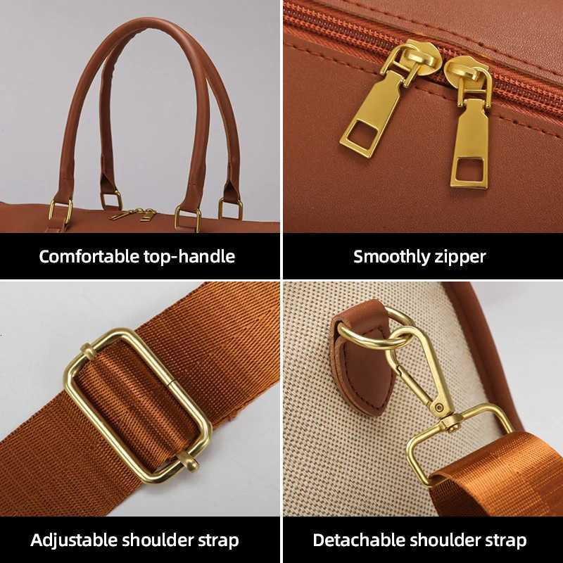 Wen Travel Duffel Bag Business Handbag Dry Wet Seperate Vintage Lage Crossbody Pack Large Capacity Weekend Shoder Bags Y251209