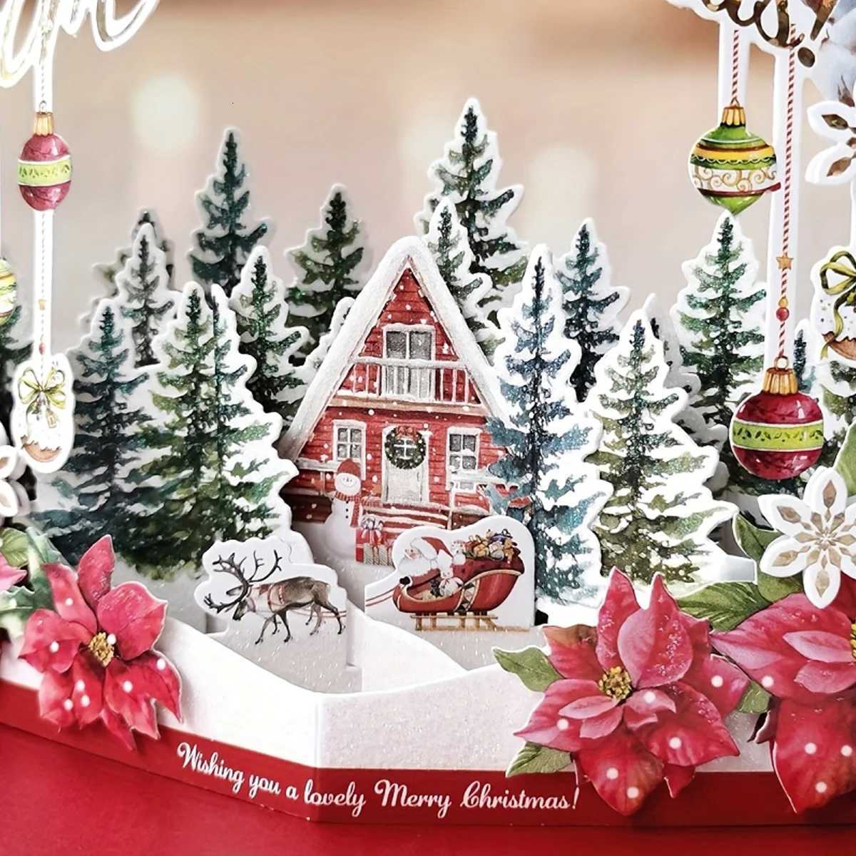 1Pc Christmas -up Card Christmas Gift Card Gift for Her Christmas Tree and Other Christmas Elements He Decoration Card H251210