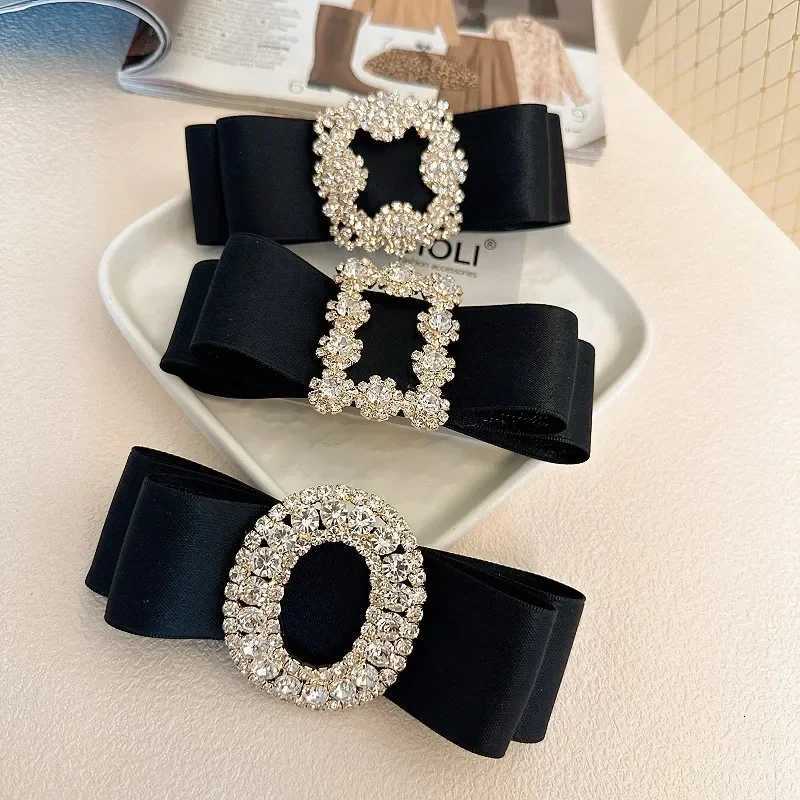 French Fabric Bow Hair Clip for Girls Crystal Rhinestone Haiow Elegant Luxury Jewelry Hairpin Korean Heaear Hair Accories Y251210