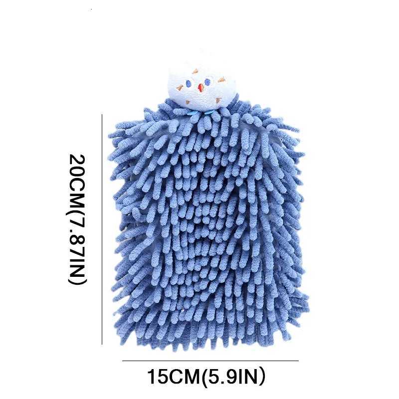 Cute Snowman Hand Towel Blue Plush Bathroom Towel for Kitchen Soft Absorbent Microfiber Towel with Hanging Loop 24x17cm C251210