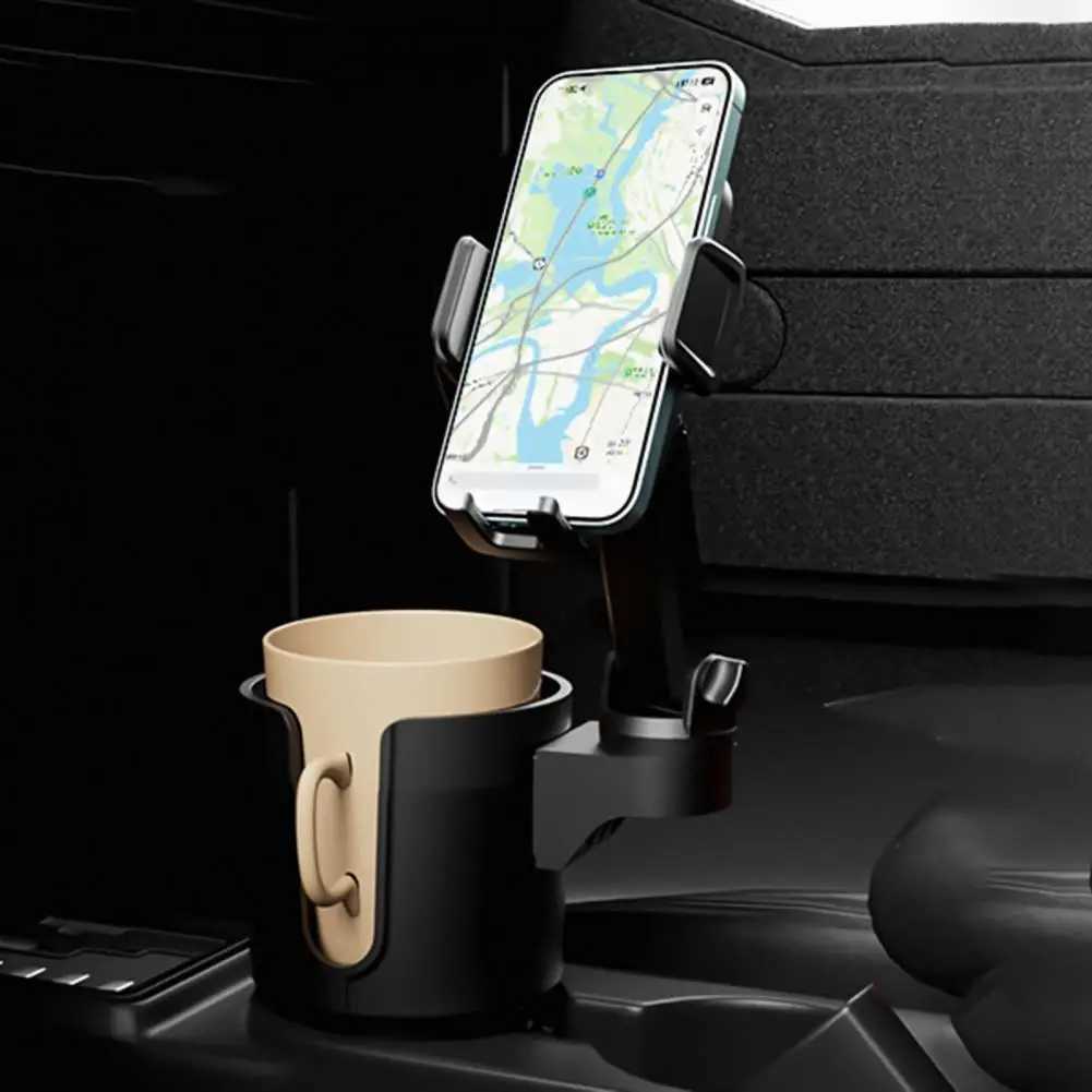 Universal Car Phone Holder Rotating Eable Base 2-in-1 Phone Mount and Cup Holder for Drink Bottles Car Mobile Phone Stand C251210