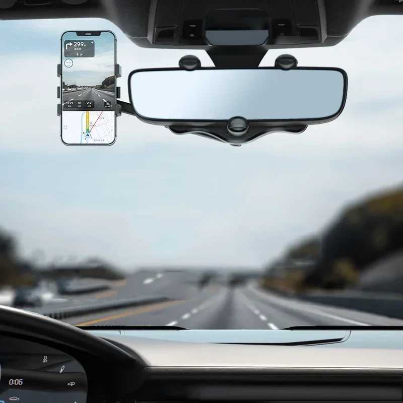 Rearview Mirror Phone Holder Car 360 Rotation Phone Mount Stable Gripper Smartphone Navigation Bracket For iPhone C251210