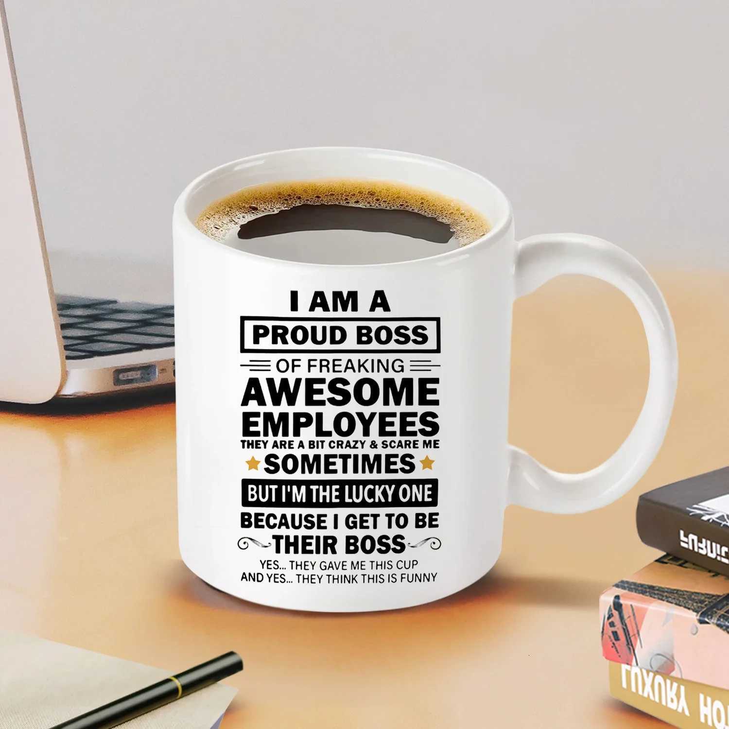 1pc Im A Proud Boss Of Awesome Employees Boss Gift From Employee Work Team Coworker Coffee MugPerfect Gift for Bosses320ML C251210