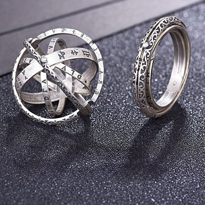 Deformation Ring Necklace Men's Fashion Astronomy Ball Pendant Couple Women's Internet Celebrity Student Tail Ring Single Personality Atmosp