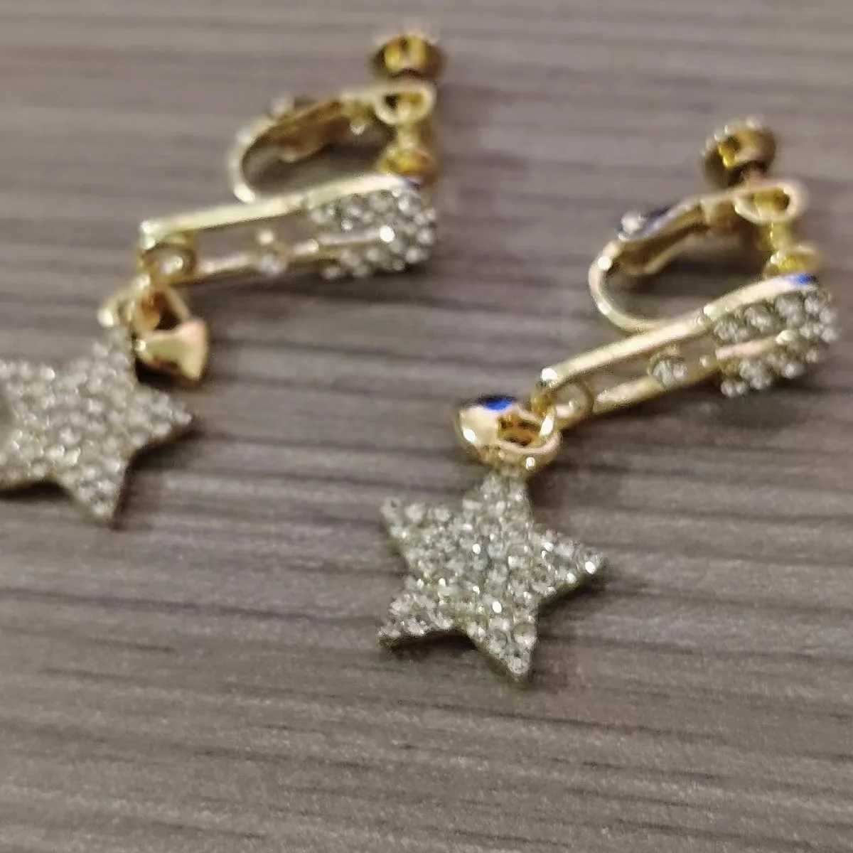 Fashion per clip design earrings trend er flash set rhinestone star temperament stud earrings Y251210