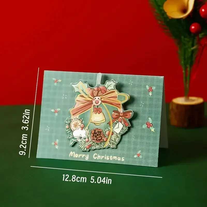Santa Greeting Cards Folding Merry Christmas Best es Card Xmas Gift for New Year Blessing Thank You Postcard Decoration H251210