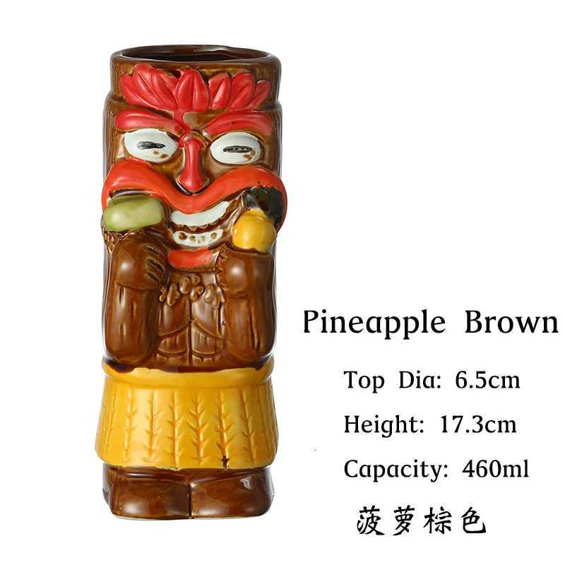 1PCS Tiki Mugs Ceramic Hawaiian Tiki Drinkware Cute Exotic Cocktail Glasses Tiki Bar C251210