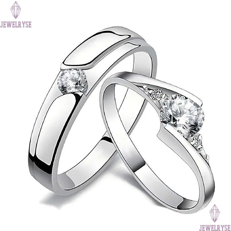 lovers couple rings luxury diamond simple classic designer love shine cz zircon wedding ring jewelry valentines day gift