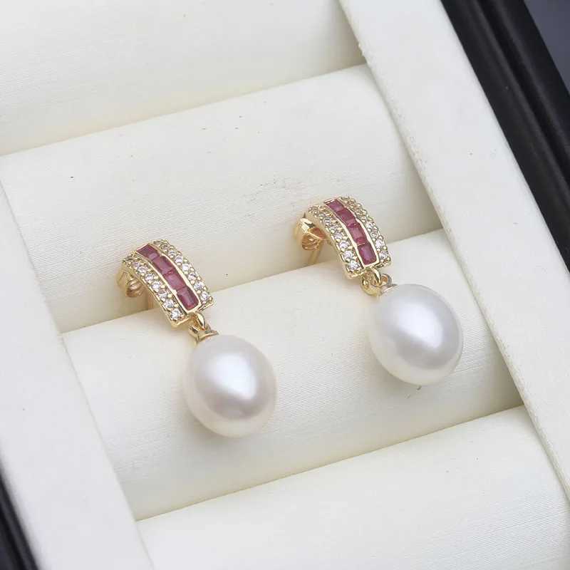 Wedding White Freshwater Sier 925 Pearl Earrings Jewelry WanVintage Natural Pearl Earrings Wife Girl Birtay Gift Y251210