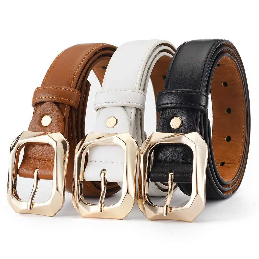 Luxury 1pc New Womens Belt Fashion Gold Alloy Buckle Belt High Grade Soft PU Leather Belt Trend Paired with Coat Jeans Belt Lady Belt Y251210