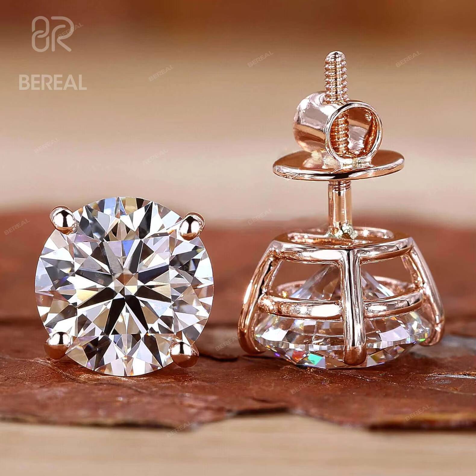 Custom Lab Grown Diamond Earrings IGI Certified Round Vvs Lab Created Diamond 925 Silver 14K 18K Gold Stud Earring Fine Jewelry