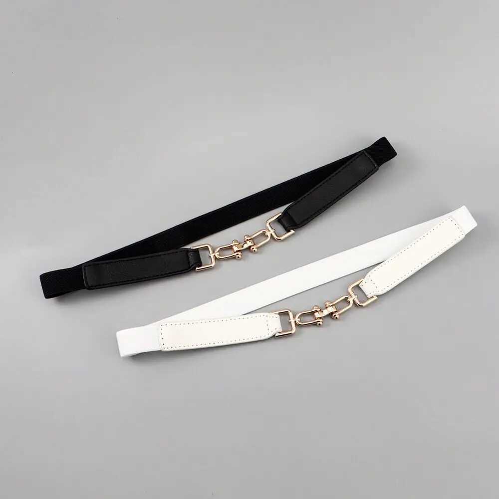Luxury Women Fashion Waist Belt Narrow Stretch Dress Belt Simple Retro Buckle Waistband GM115 Y251210
