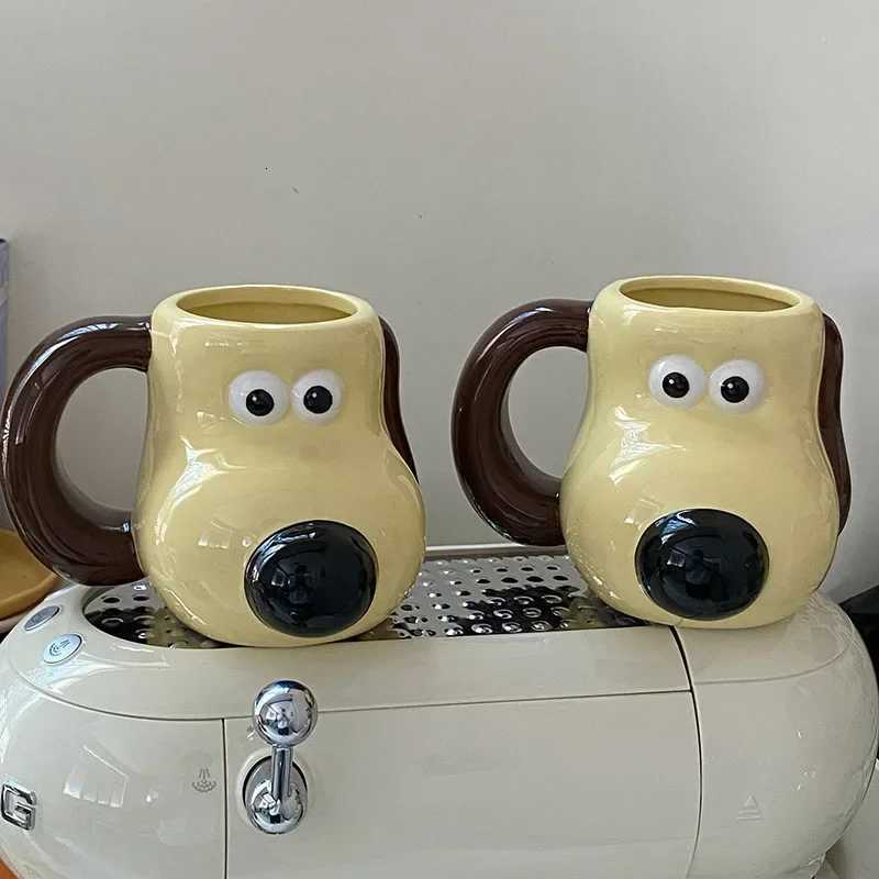 New wallaced gromiting Ceramic Mug Breakfast Milk Oats Cute Cartoon Large Capacity Coffee Cup Creative Gifts for Boys and Girls C251210