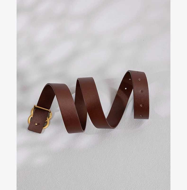 Luxury 2024 New 28cm Wide Suede Cowhide Belt for Women Vintage Style with Retro Golden Buckle Skinny Waistband for Dresses Jeans Y251210